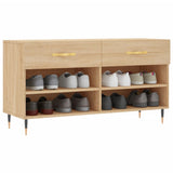 VidaXL banc à chaussures 102x35x55 cm bois d'ingénierie couleur chêne sonoma