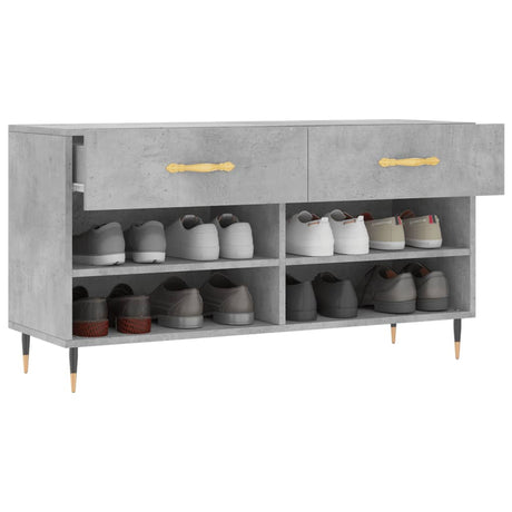 Vidaxx banc à chaussures 102x35x55 cm bois d'ingénierie béton gris