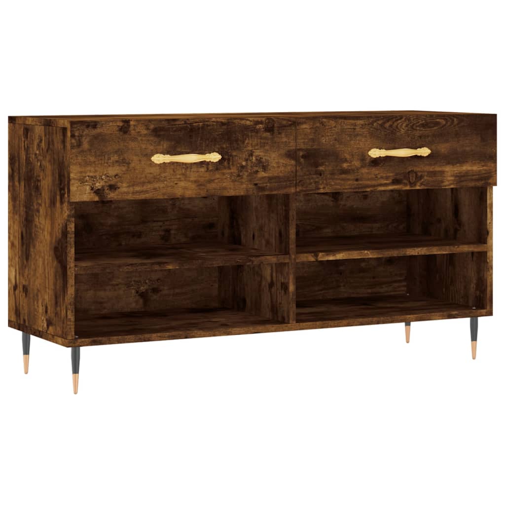 Vidaxx banc à chaussures 102x35x55 cm bois traité, chêne fumé