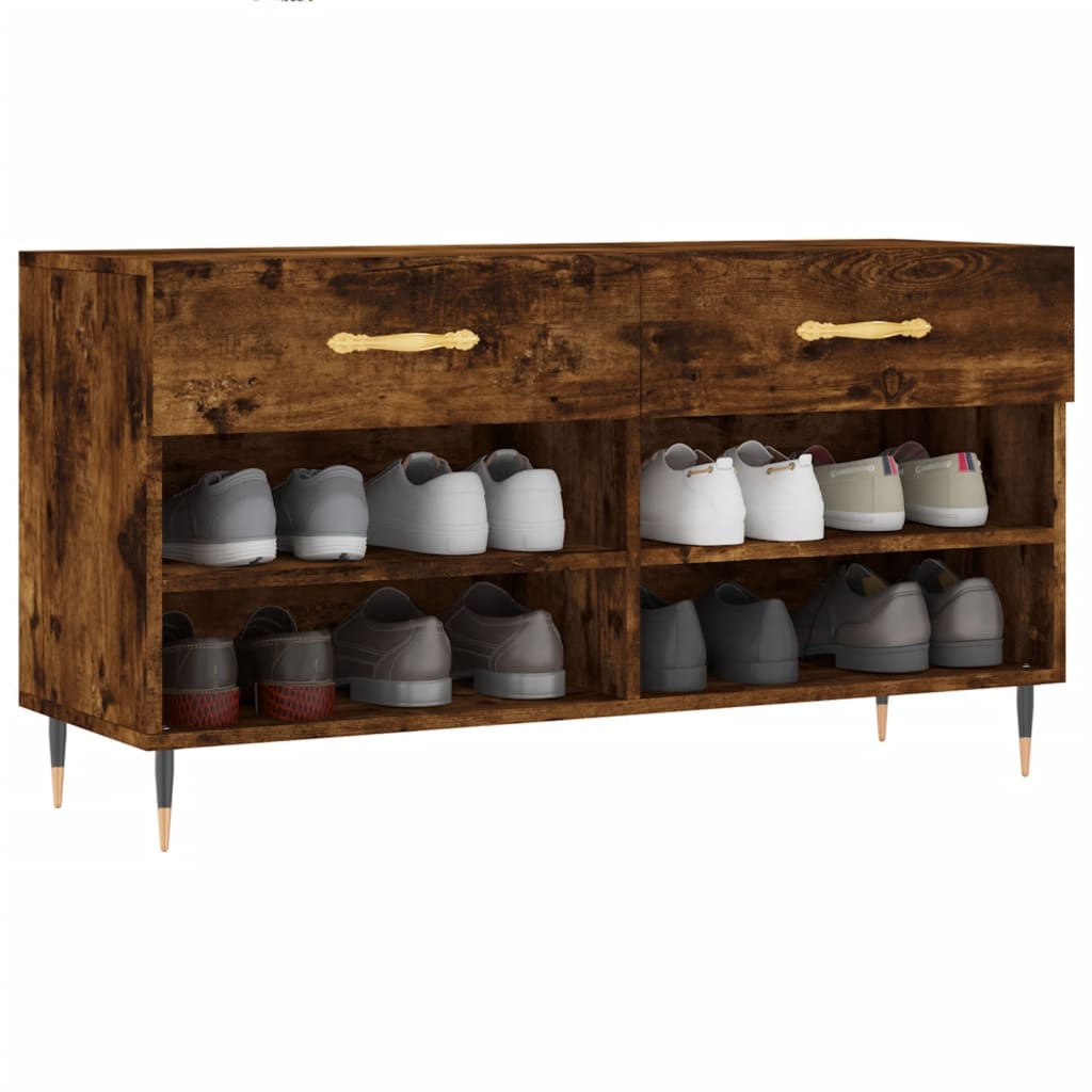 Vidaxx banc à chaussures 102x35x55 cm bois traité, chêne fumé