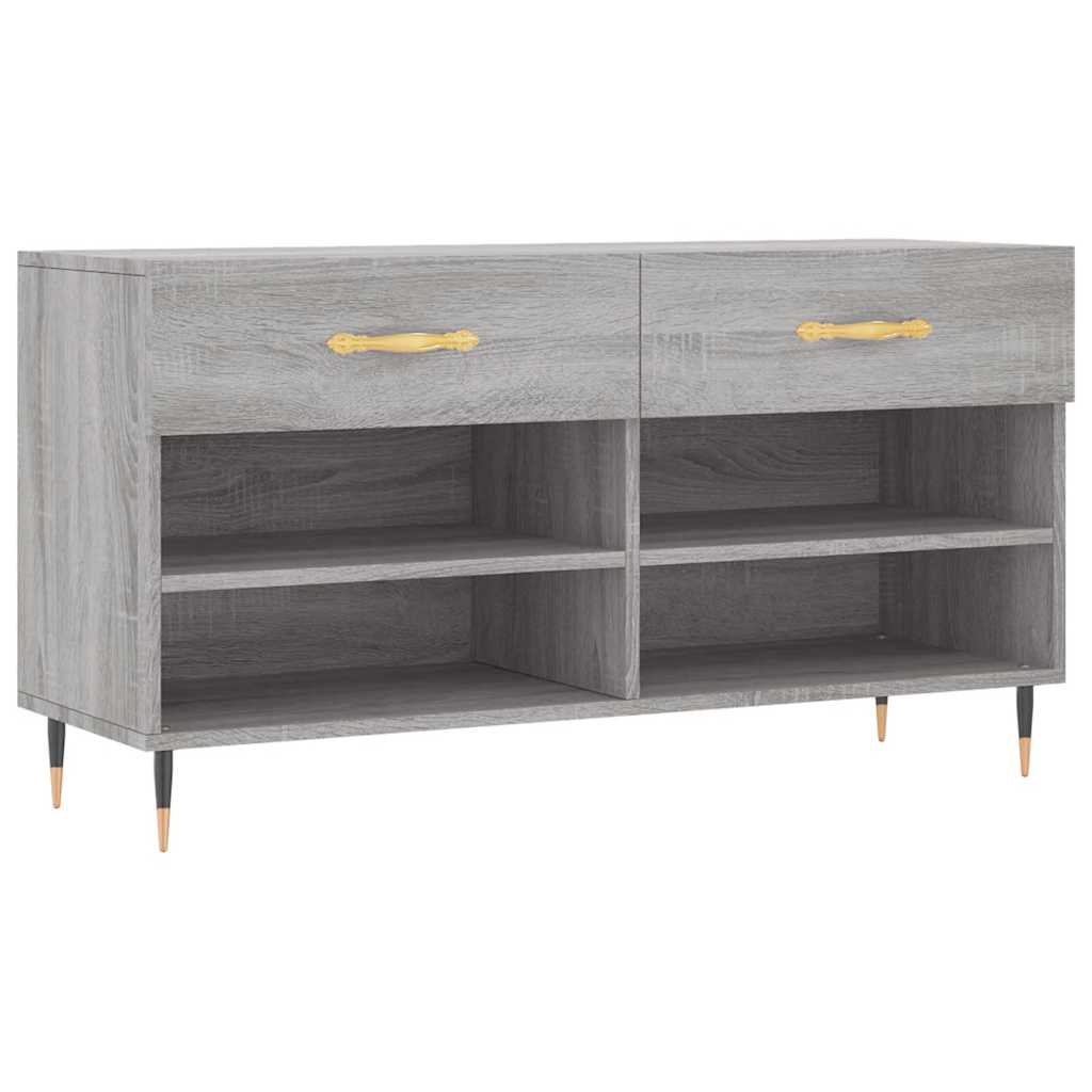 Vidaxx banc à chaussures 102x35x55 cm bois d'ingénierie gris couleur chêne sonoma