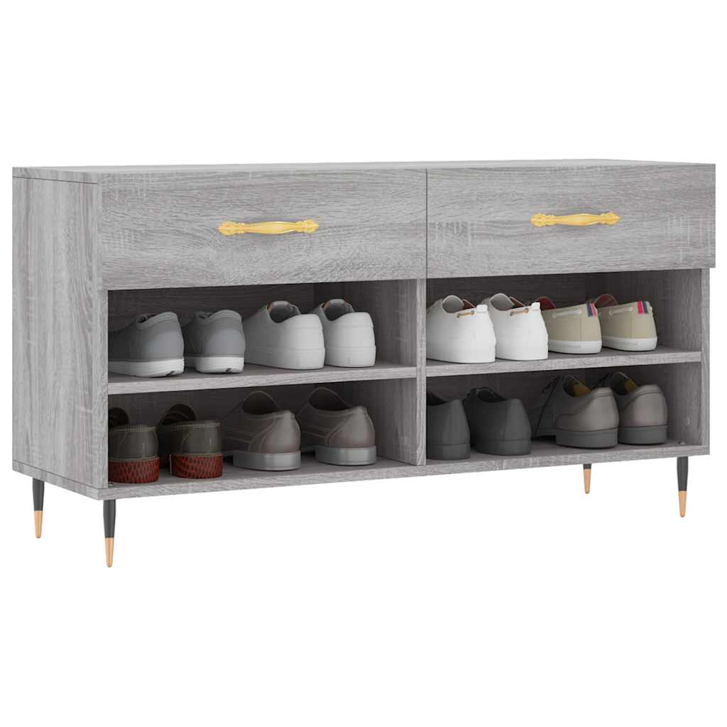 Vidaxx banc à chaussures 102x35x55 cm bois d'ingénierie gris couleur chêne sonoma