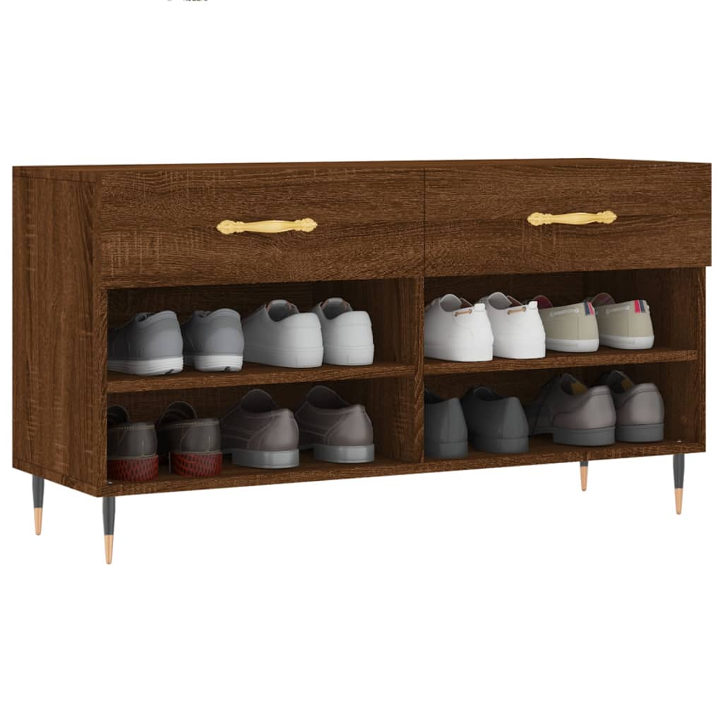 VidaXL banc à chaussures 102x35x55 cm bois d'ingénierie couleur chêne sonoma