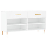 Canapé de chaussure vidaxl 102x35x55 cm en bois transformé blanc