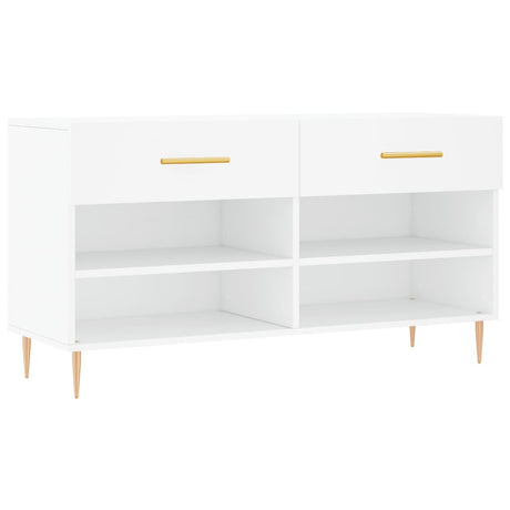 Canapé de chaussure vidaxl 102x35x55 cm en bois transformé blanc