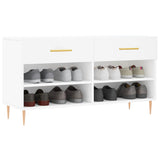 Canapé de chaussure vidaxl 102x35x55 cm en bois transformé blanc