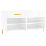 Vidaxx banc à chaussures 102x35x55 cm bois fini blanc brillant