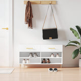 Vidaxx banc à chaussures 102x35x55 cm bois fini blanc brillant