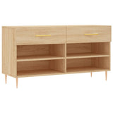 Canapé de chaussure vidaxl 102x35x55 cm en bois de bois de bois de chêne sonoma coloré