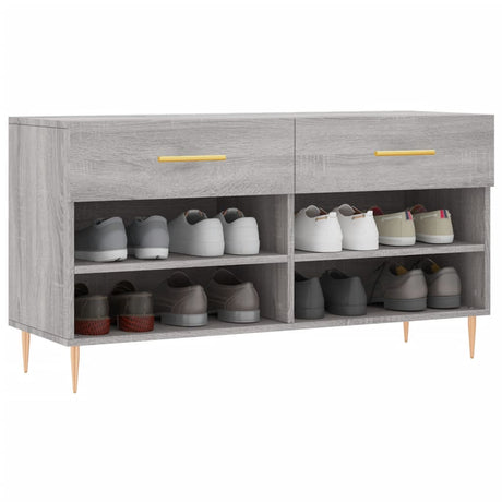Vidaxx banc à chaussures 102x35x55 cm bois d'ingénierie gris couleur chêne sonoma