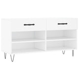 Canapé de chaussure vidaxl 102x35x55 cm en bois transformé blanc