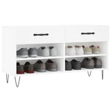 Canapé de chaussure vidaxl 102x35x55 cm en bois transformé blanc