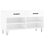Vidaxx banc à chaussures 102x35x55 cm bois fini blanc brillant