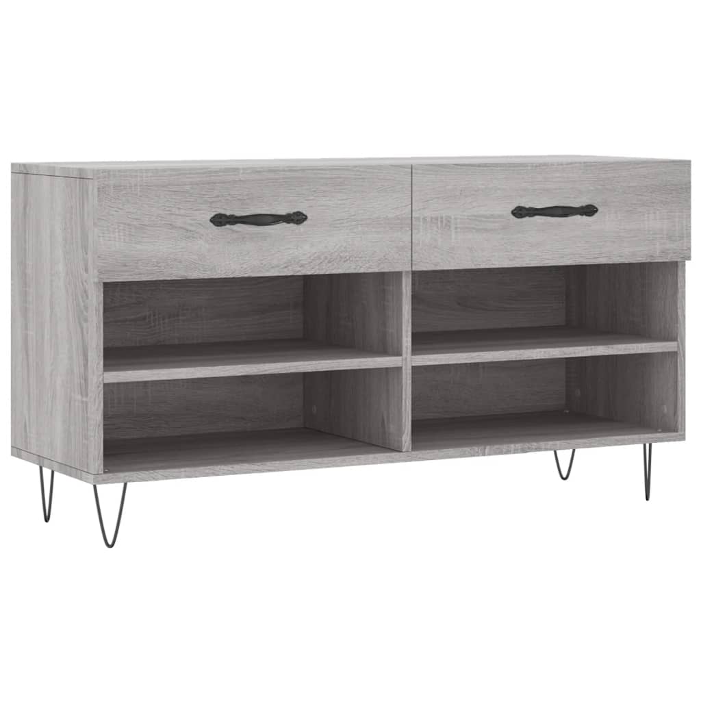 Vidaxx banc à chaussures 102x35x55 cm bois d'ingénierie gris couleur chêne sonoma