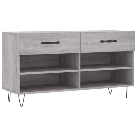Vidaxx banc à chaussures 102x35x55 cm bois d'ingénierie gris couleur chêne sonoma