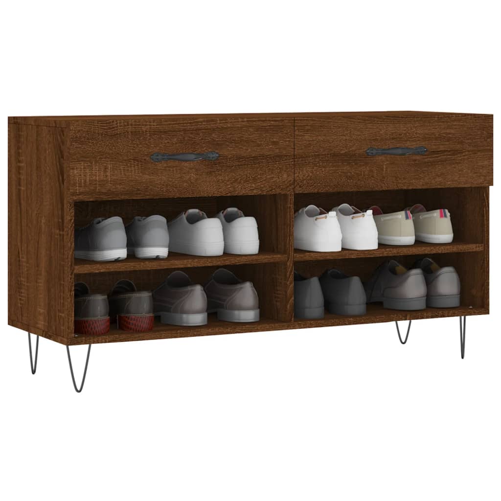 VidaXL banc à chaussures 102x35x55 cm bois d'ingénierie couleur chêne sonoma