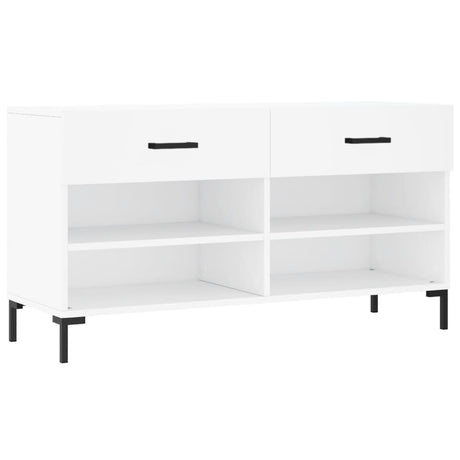 Vidaxx banc à chaussures 102x35x55 cm bois d'ingénierie blanc