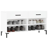 Vidaxx banc à chaussures 102x35x55 cm bois d'ingénierie blanc
