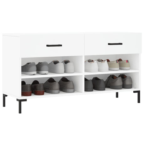 Vidaxx banc à chaussures 102x35x55 cm bois d'ingénierie blanc
