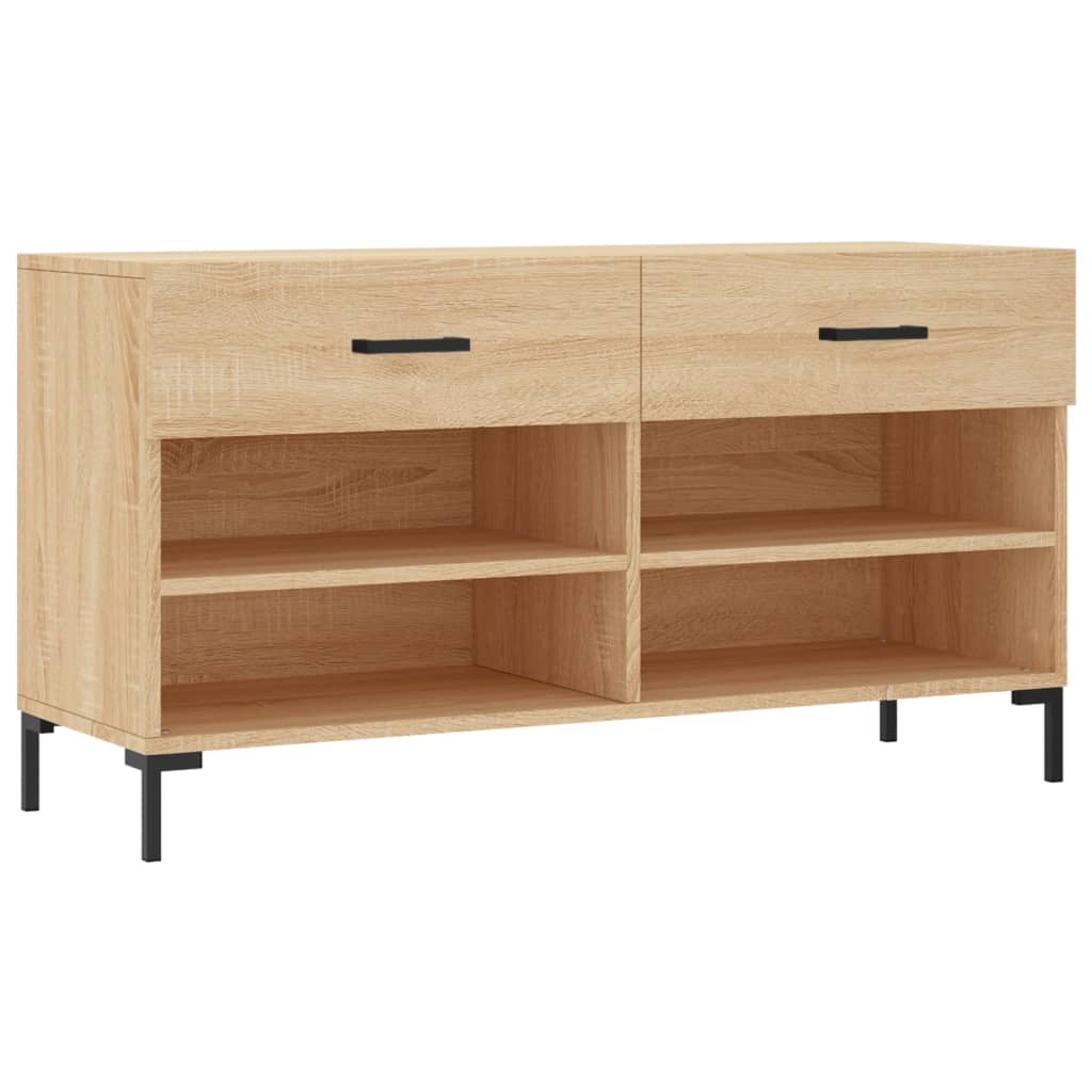 VidaXL banc à chaussures 102x35x55 cm bois d'ingénierie couleur chêne sonoma