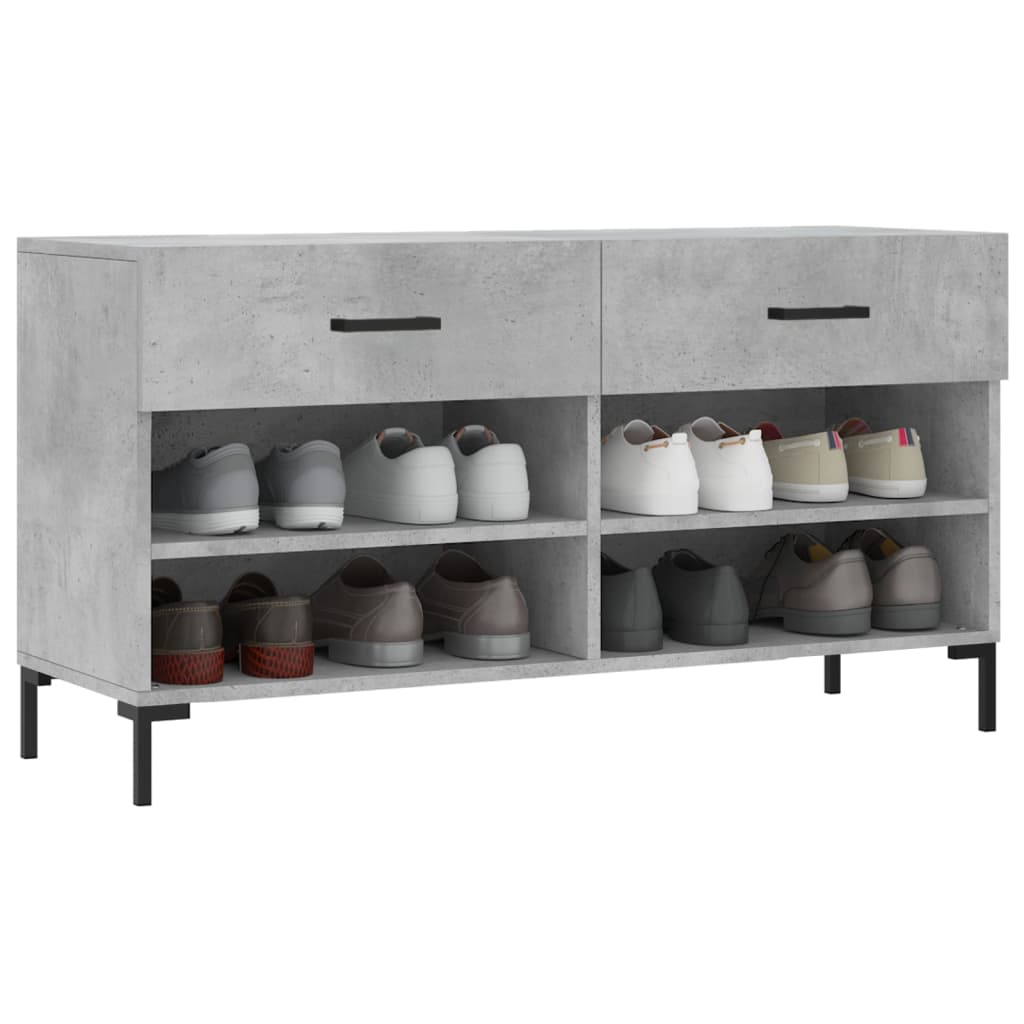 Vidaxx banc à chaussures 102x35x55 cm bois d'ingénierie béton gris