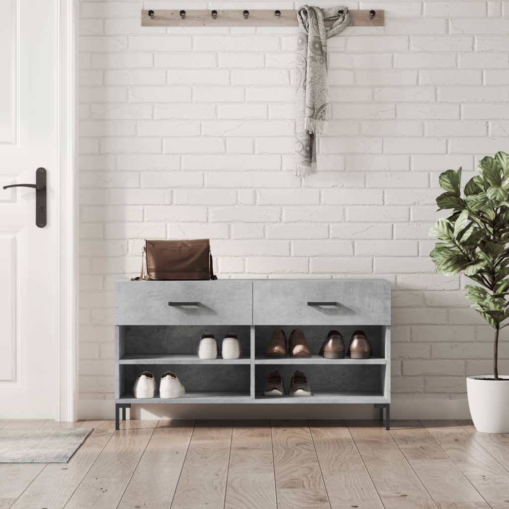 Vidaxx banc à chaussures 102x35x55 cm bois d'ingénierie béton gris