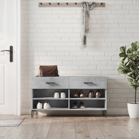Vidaxx banc à chaussures 102x35x55 cm bois d'ingénierie béton gris