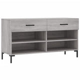 Canapé à chaussures Vidaxl 102x35x55 cm en bois de bois de bois de chêne Gris sonoma