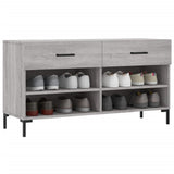 Canapé à chaussures Vidaxl 102x35x55 cm en bois de bois de bois de chêne Gris sonoma