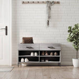 Canapé à chaussures Vidaxl 102x35x55 cm en bois de bois de bois de chêne Gris sonoma