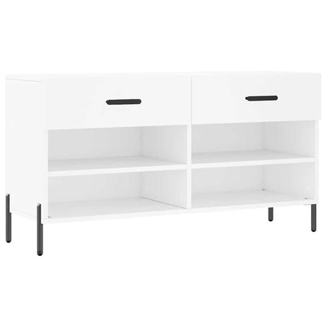 Vidaxx banc à chaussures 102x35x55 cm bois d'ingénierie blanc