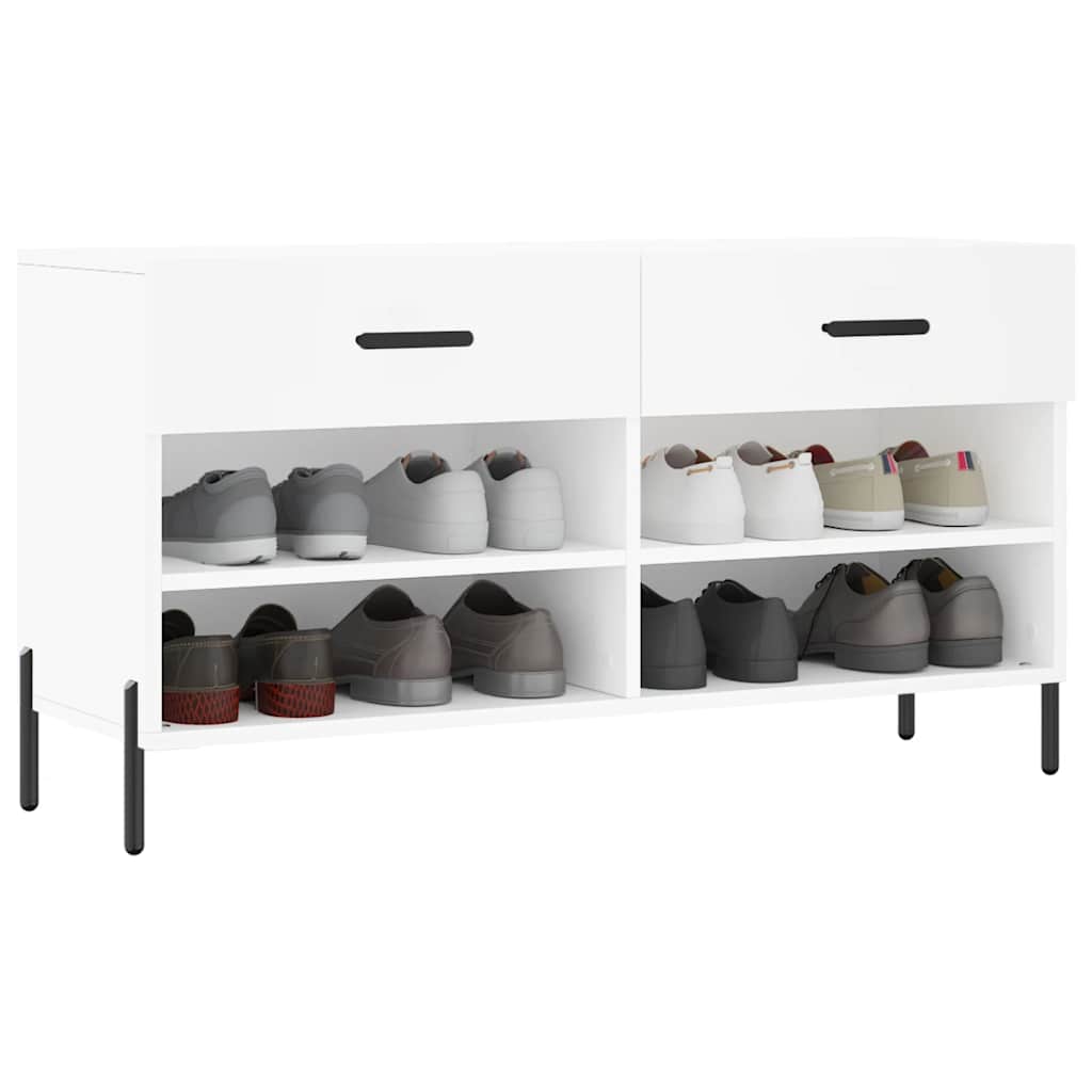 Vidaxx banc à chaussures 102x35x55 cm bois d'ingénierie blanc