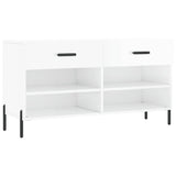 Vidaxx banc à chaussures 102x35x55 cm bois fini blanc brillant