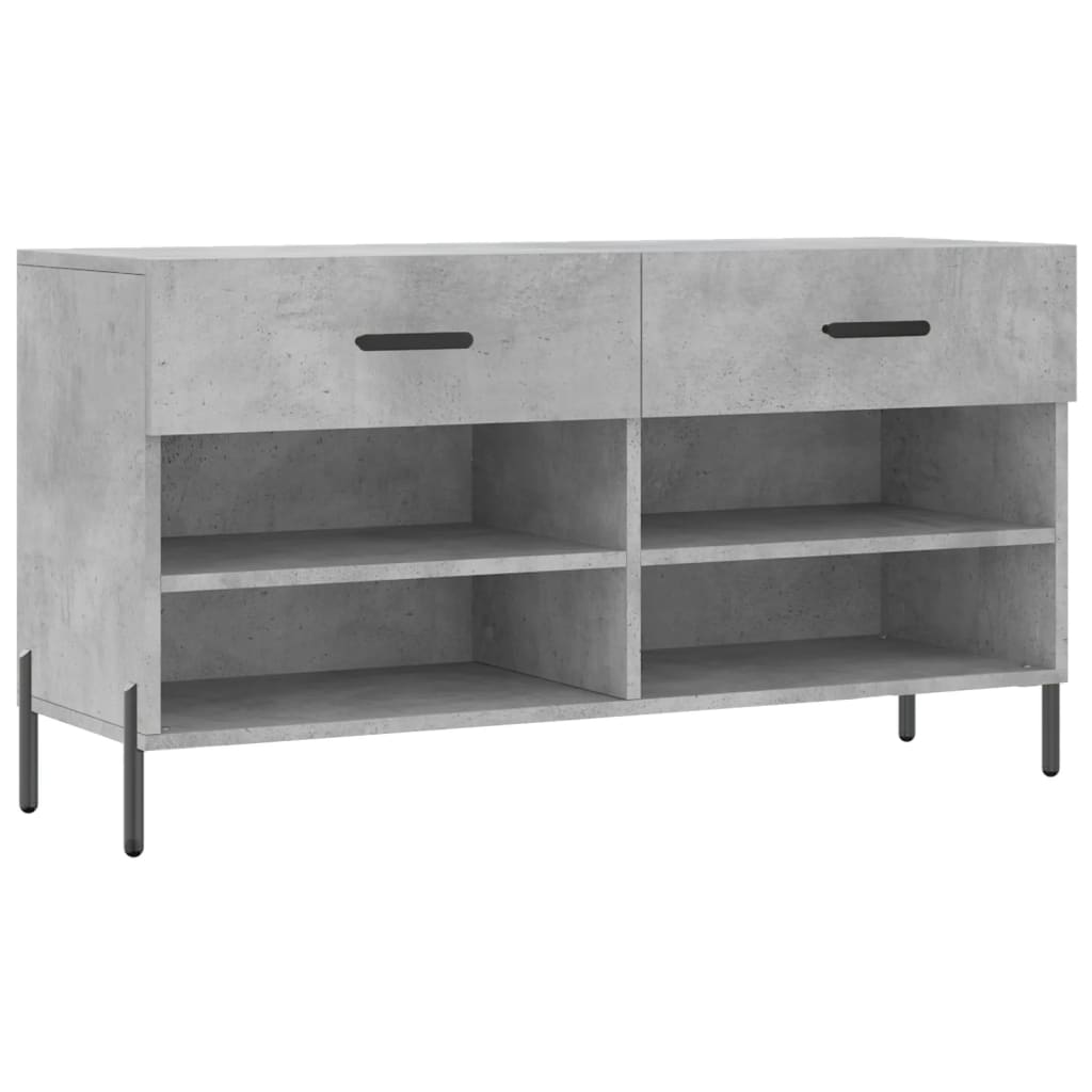 Vidaxx banc à chaussures 102x35x55 cm bois d'ingénierie béton gris