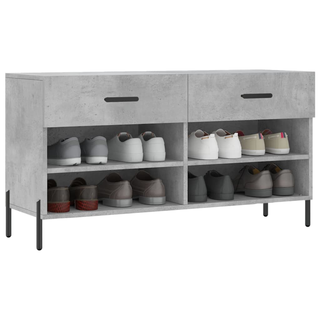 Vidaxx banc à chaussures 102x35x55 cm bois d'ingénierie béton gris