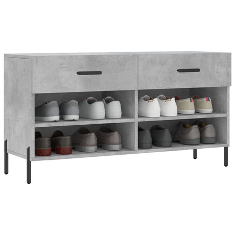 Vidaxx banc à chaussures 102x35x55 cm bois d'ingénierie béton gris