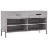 Canapé à chaussures Vidaxl 102x35x55 cm en bois de bois de bois de chêne Gris sonoma