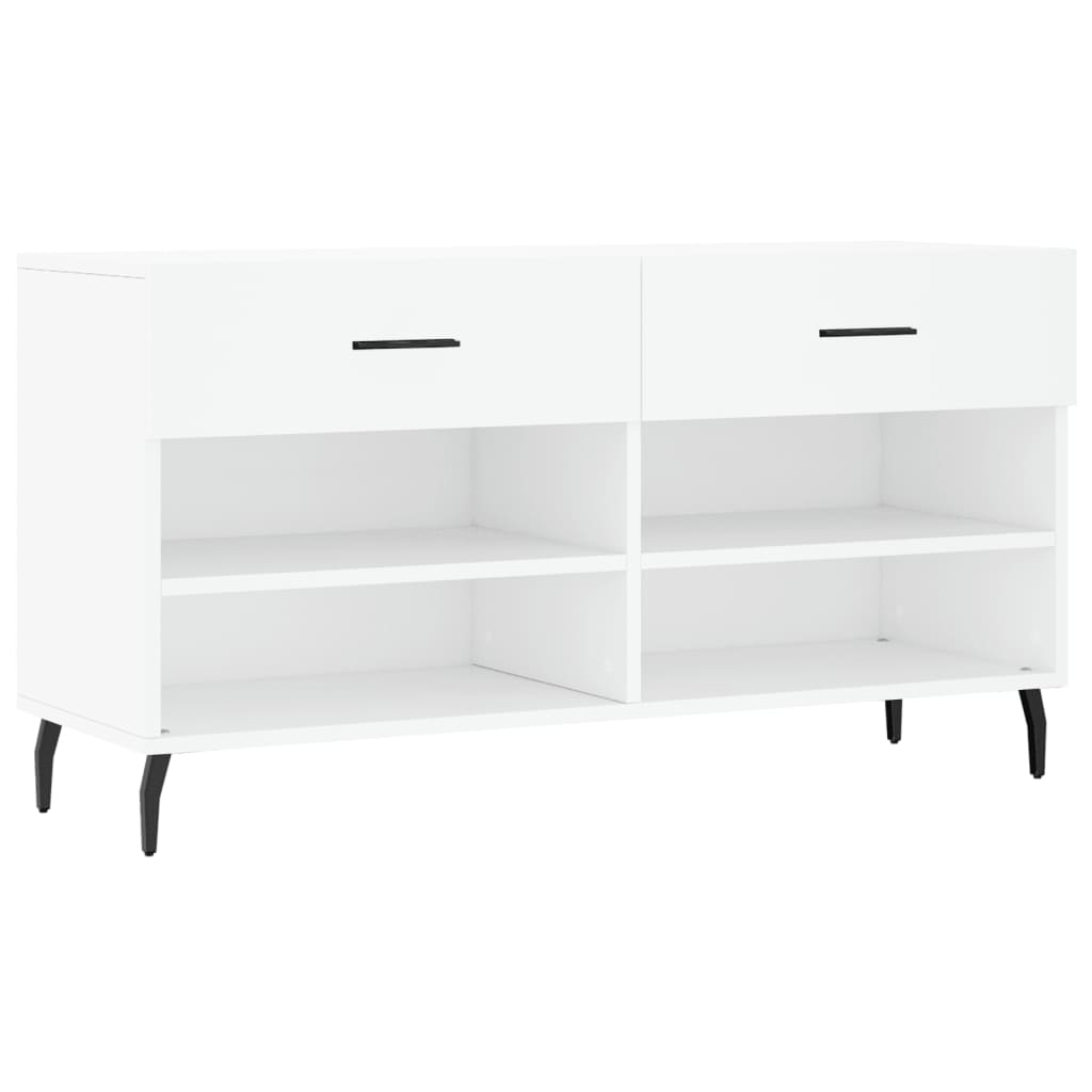 Vidaxx banc à chaussures 102x35x55 cm bois d'ingénierie blanc