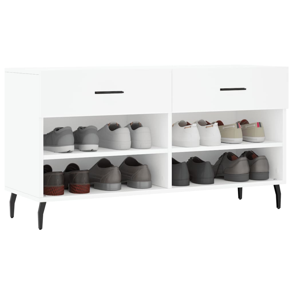 Vidaxx banc à chaussures 102x35x55 cm bois d'ingénierie blanc