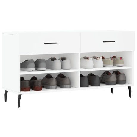 Vidaxx banc à chaussures 102x35x55 cm bois d'ingénierie blanc