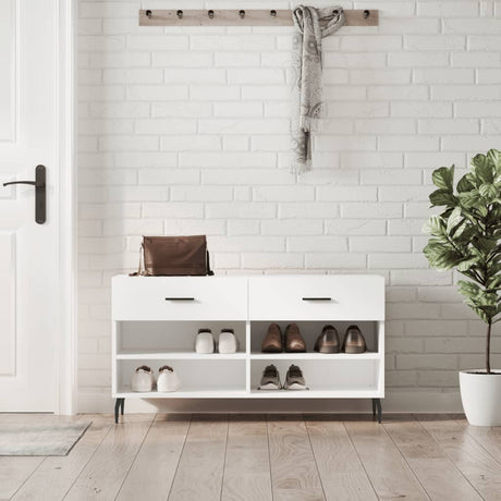 Vidaxx banc à chaussures 102x35x55 cm bois d'ingénierie blanc