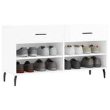 Canapé à chaussures vidaxl 102x35x55 cm bois transformé en bois haut brillant blanc