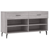 Canapé à chaussures Vidaxl 102x35x55 cm en bois de bois de bois de chêne Gris sonoma