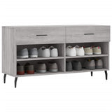 Canapé à chaussures Vidaxl 102x35x55 cm en bois de bois de bois de chêne Gris sonoma