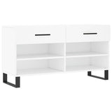 Canapé de chaussure vidaxl 102x35x55 cm en bois transformé blanc