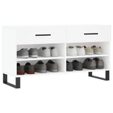 Canapé de chaussure vidaxl 102x35x55 cm en bois transformé blanc