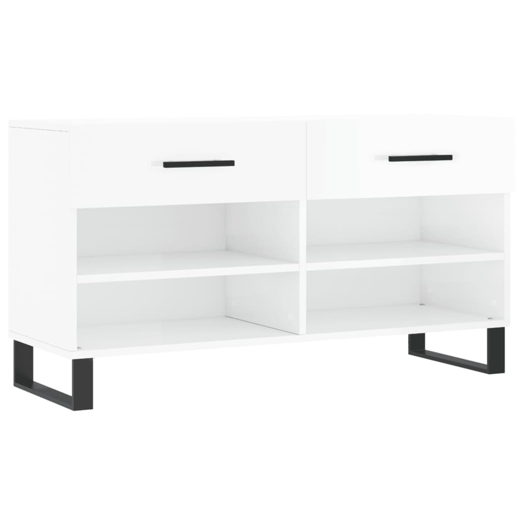 Vidaxx banc à chaussures 102x35x55 cm bois fini blanc brillant