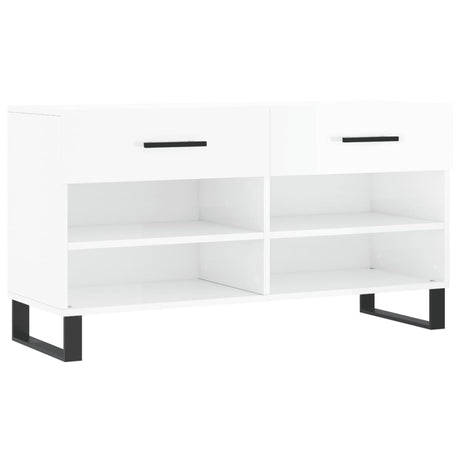 Vidaxx banc à chaussures 102x35x55 cm bois fini blanc brillant