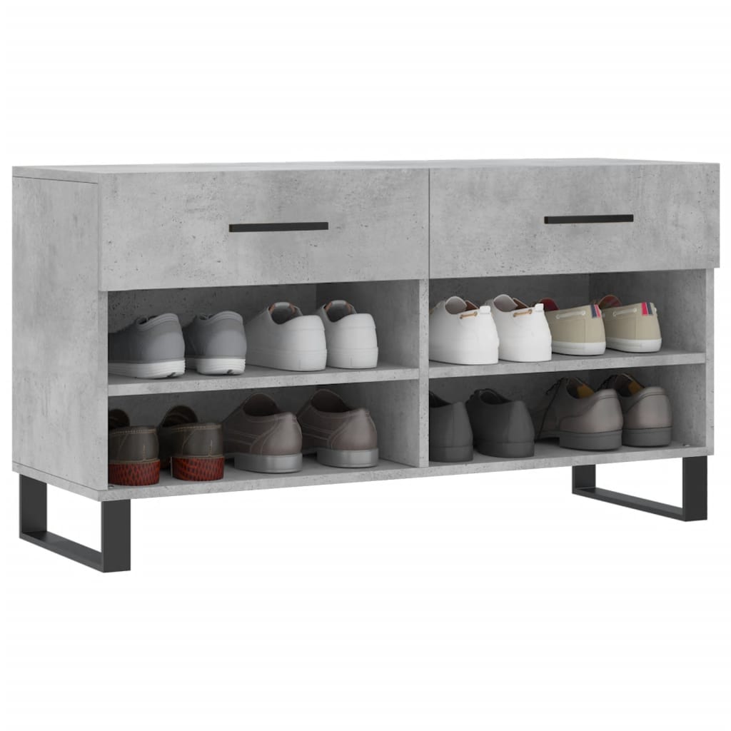 Vidaxx banc à chaussures 102x35x55 cm bois d'ingénierie béton gris