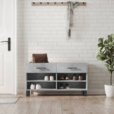 Vidaxx banc à chaussures 102x35x55 cm bois d'ingénierie béton gris